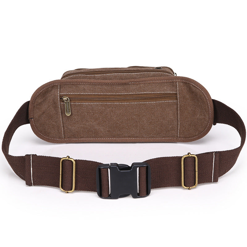 Men's Canvas Korean Trendy Large Capacity Men's Waist Packs