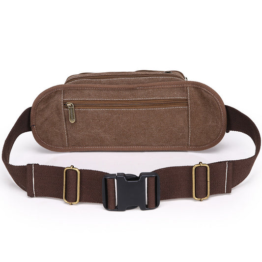 Men's Canvas Korean Trendy Large Capacity Men's Waist Packs