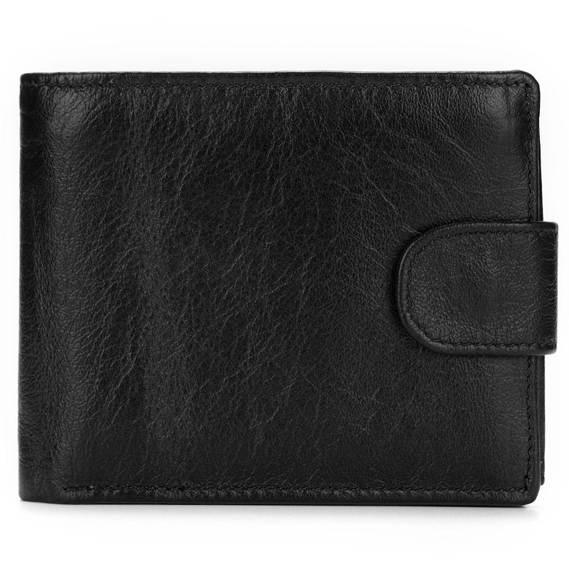 Men's Leather Short First Layer Cowhide Clutch Purses