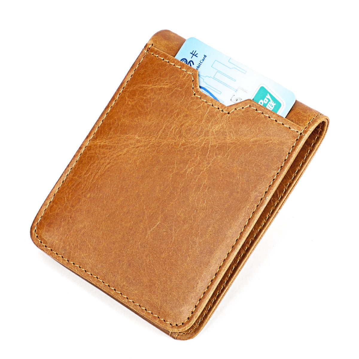 Women's & Men's Swiping Retro Fashion First Layer Cowhide Men's Wallet