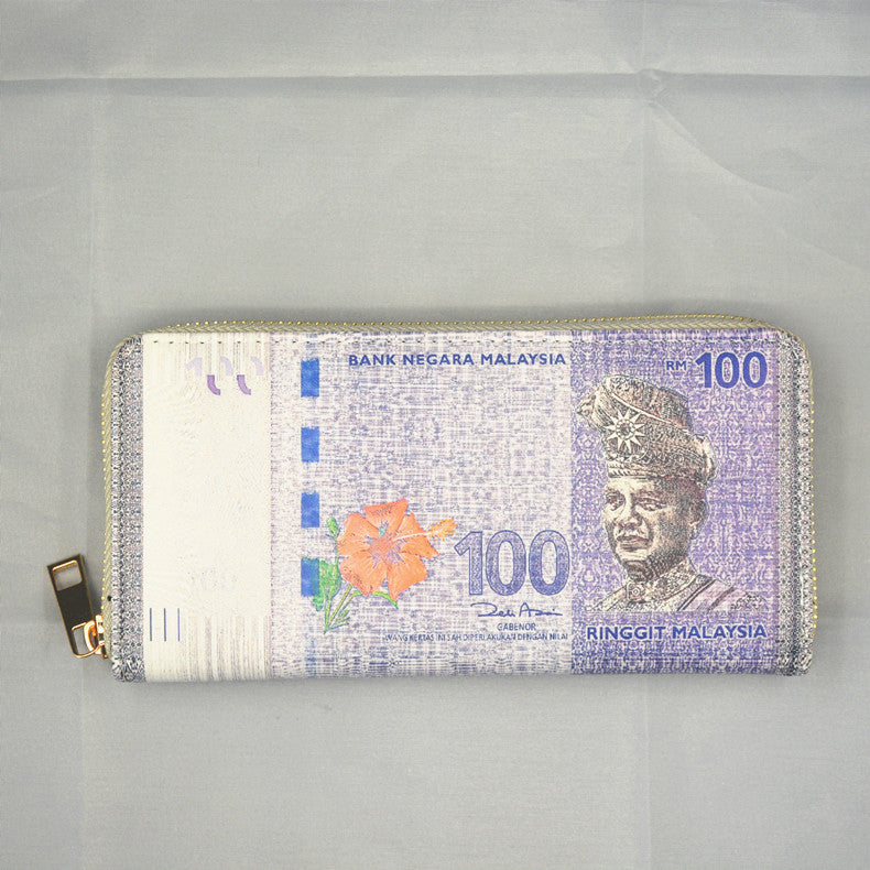 Money Pattern Usd Euro Funny Fun Large Capacity Card Holder