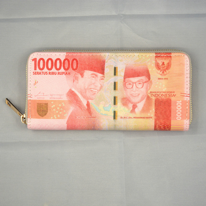 Money Pattern Usd Euro Funny Fun Large Capacity Card Holder