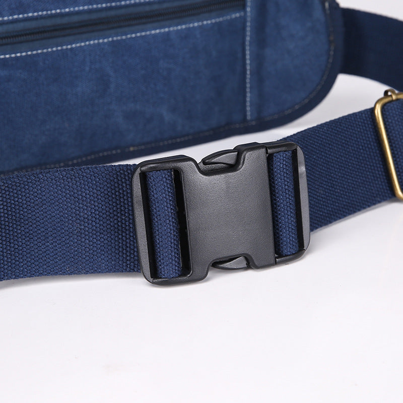 Men's Canvas Korean Trendy Large Capacity Men's Waist Packs