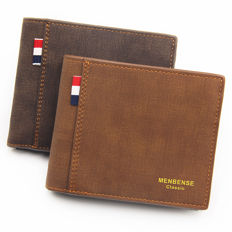 Men's Frosted Short Large Capacity Fashion Retro Men's Wallets