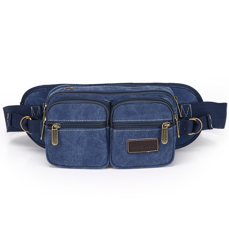 Men's Canvas Korean Trendy Large Capacity Men's Waist Packs