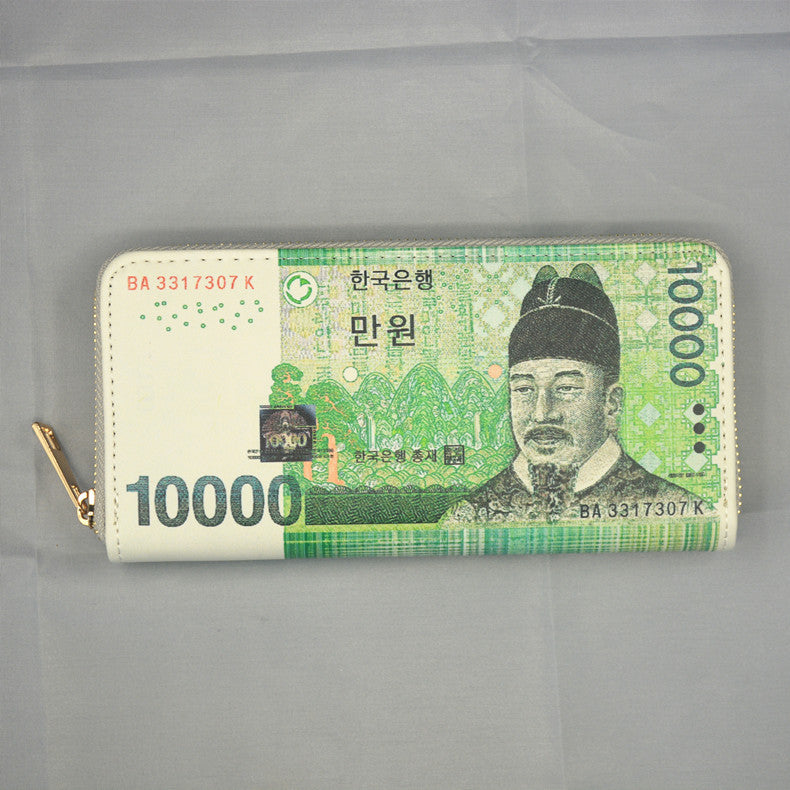 Money Pattern Usd Euro Funny Fun Large Capacity Card Holder