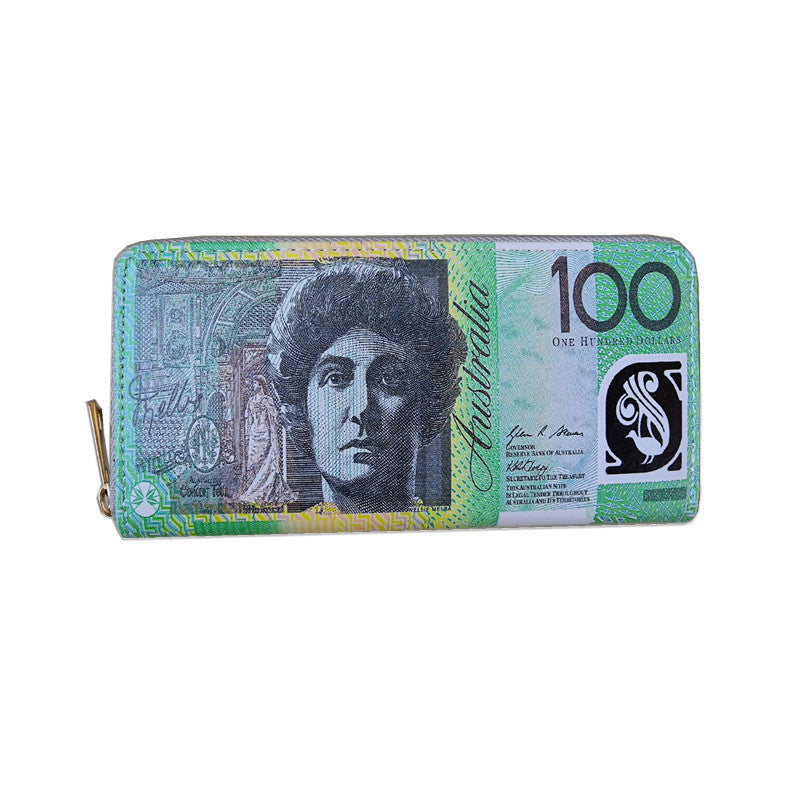 Money Pattern Usd Euro Funny Fun Large Capacity Card Holder
