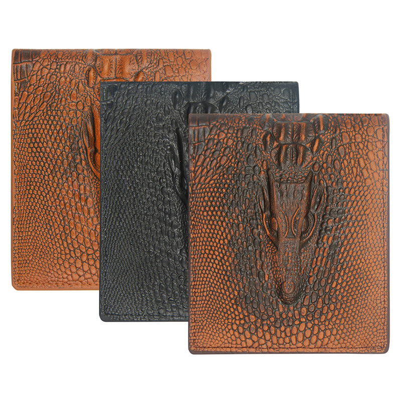Men's Fashion Classic Crocodile Pattern Short Cheap Men's Wallet