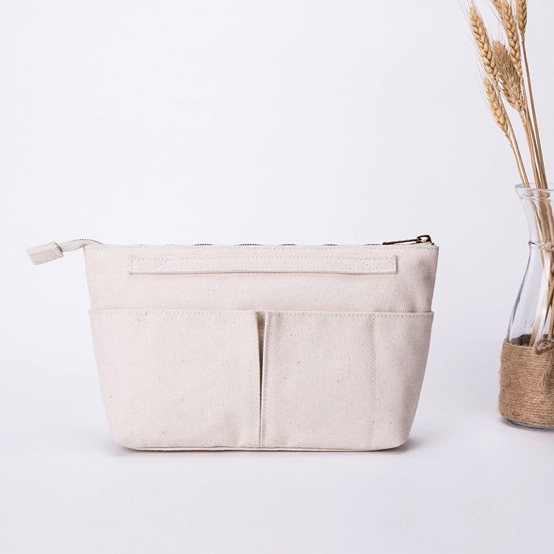 Organizing Portable Cotton Canvas Medium Liner Cosmetic Bags
