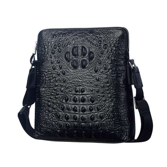 Men's First Layer Cowhide Leather Business Embossed Men's Shoulder Bags