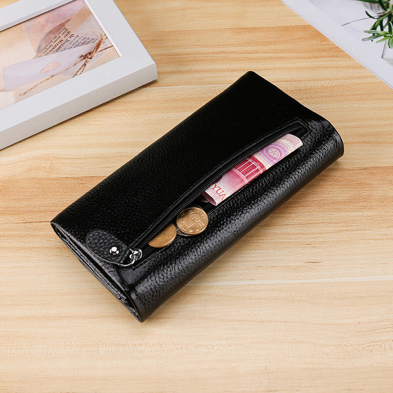 Women's Korean Style Long Leather First Layer Ladies Wallets