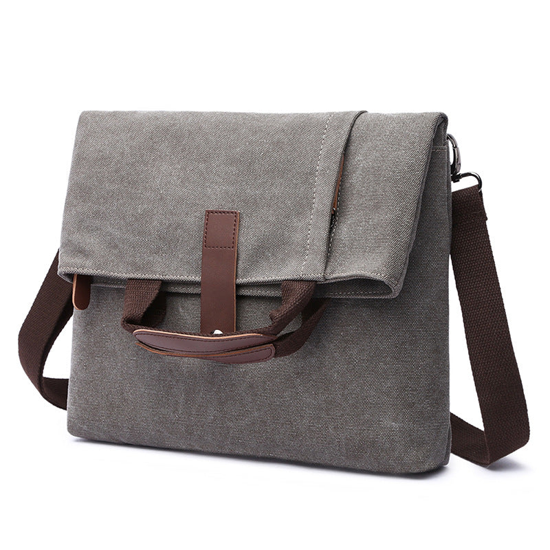 Men's Fashion Canvas Diagonal Solid Color Men's Messenger Bags