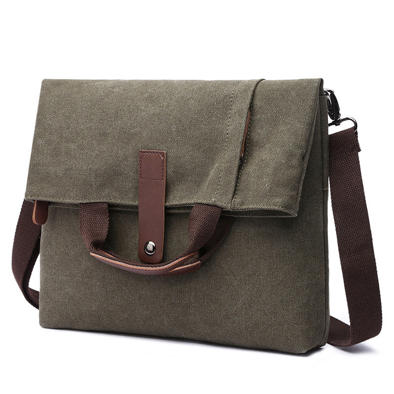 Men's Fashion Canvas Diagonal Solid Color Men's Messenger Bags