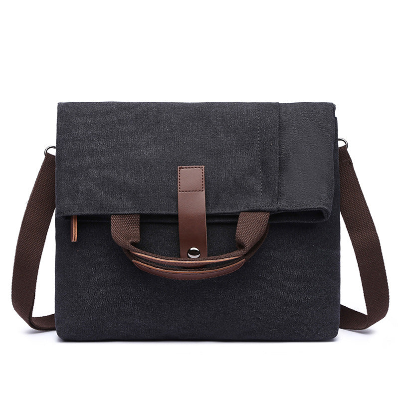 Men's Fashion Canvas Diagonal Solid Color Men's Messenger Bags