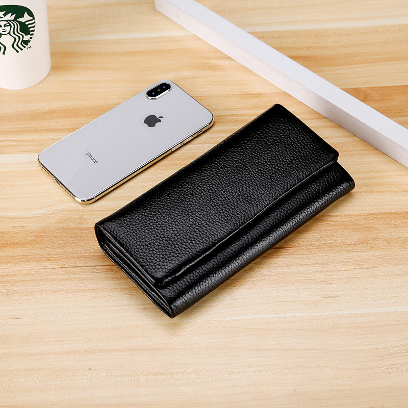 Women's Korean Style Long Leather First Layer Ladies Wallets