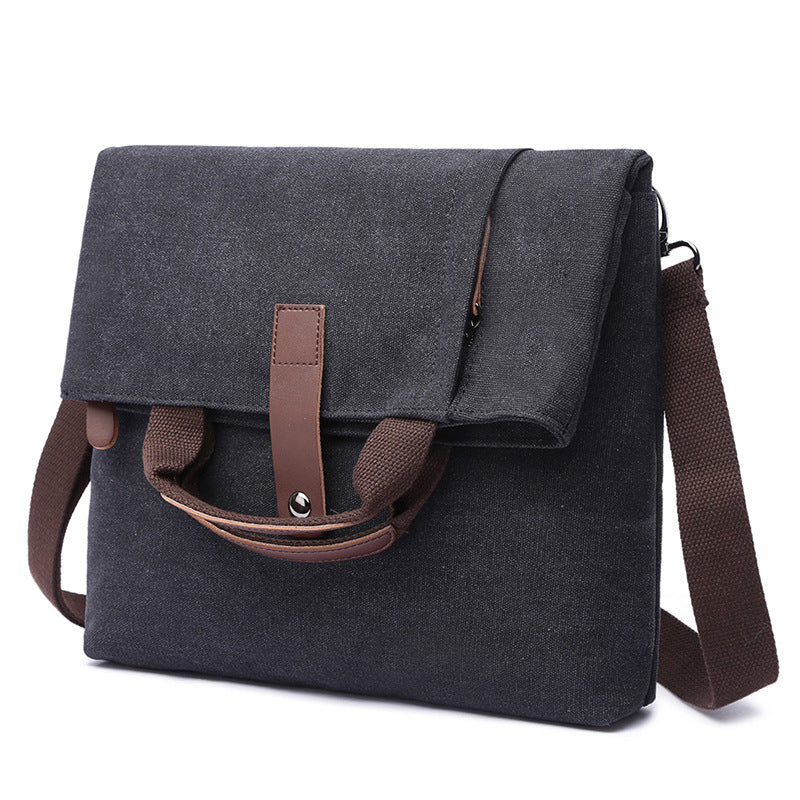 Men's Fashion Canvas Diagonal Solid Color Men's Messenger Bags