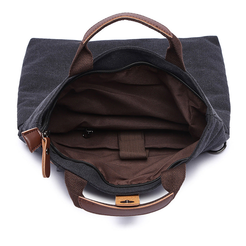 Men's Fashion Canvas Diagonal Solid Color Men's Messenger Bags