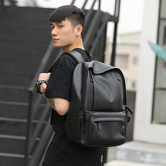 Men's Trendy Innovative Korean Male Leather Backpacks