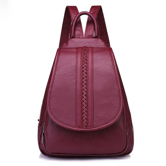 Women's Soft Sheepskin Pattern Street Fashion Personality Backpacks
