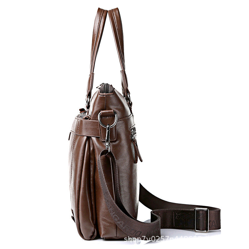 Men's Soft Leather English Kangaroo Business Large Men's Handbags