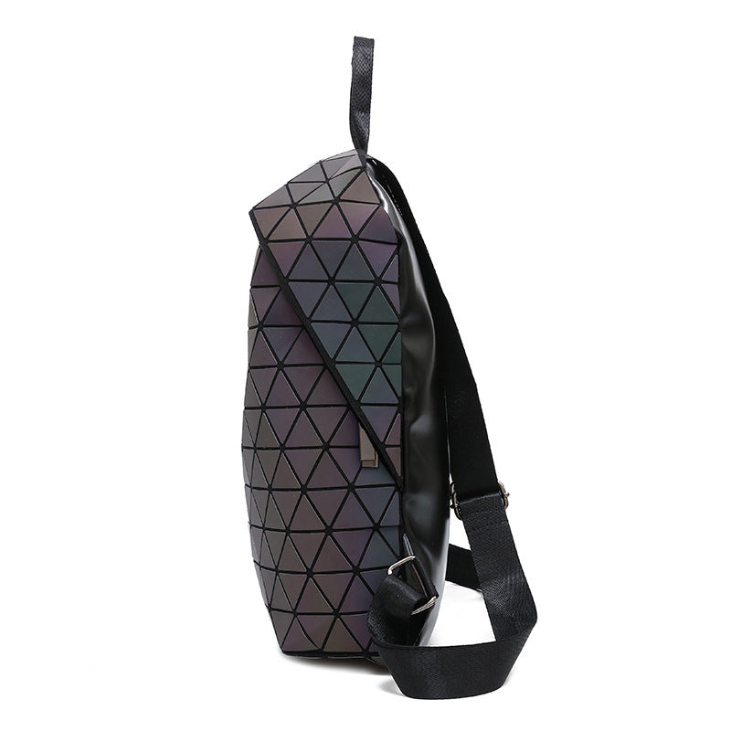 Women's Geometric Luminous Sequined Unisex Rhombus Preppy Backpacks