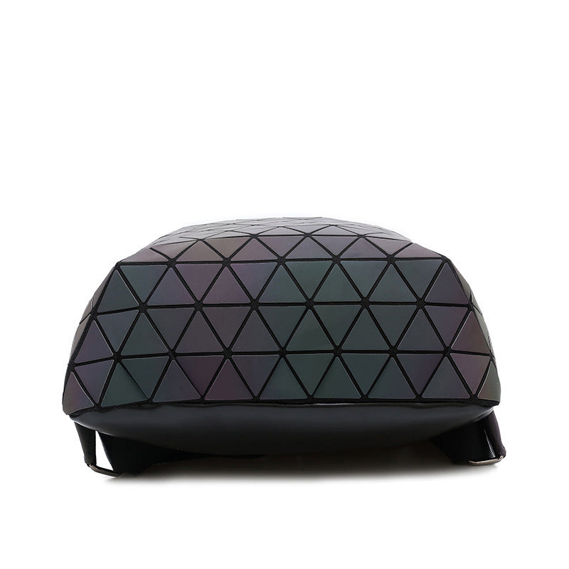 Women's Geometric Luminous Sequined Unisex Rhombus Preppy Backpacks