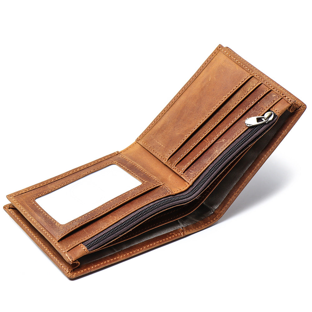 Men's Cowhide Short Can Be Made Crazy Men's Wallets