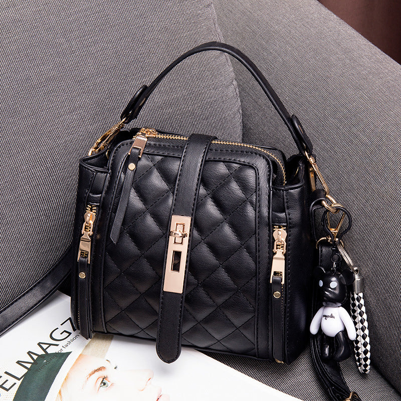 Women's Pattern Texture Fashionable Korean Style Portable Crossbody Bags