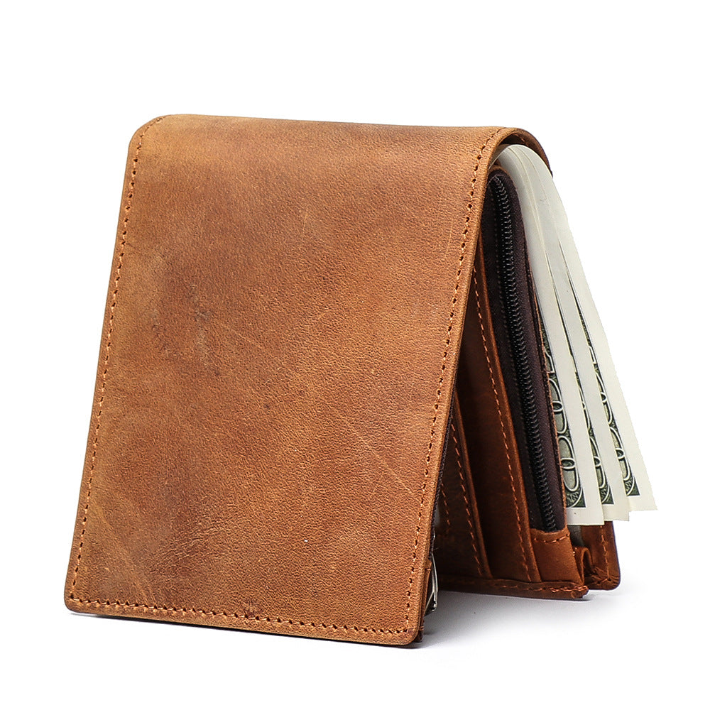 Men's Cowhide Short Can Be Made Crazy Men's Wallets
