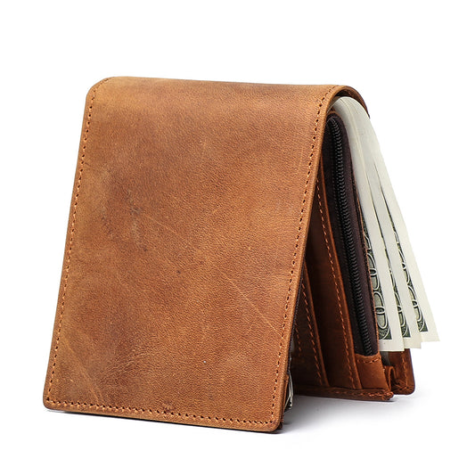 Men's Cowhide Short Can Be Made Crazy Men's Wallets