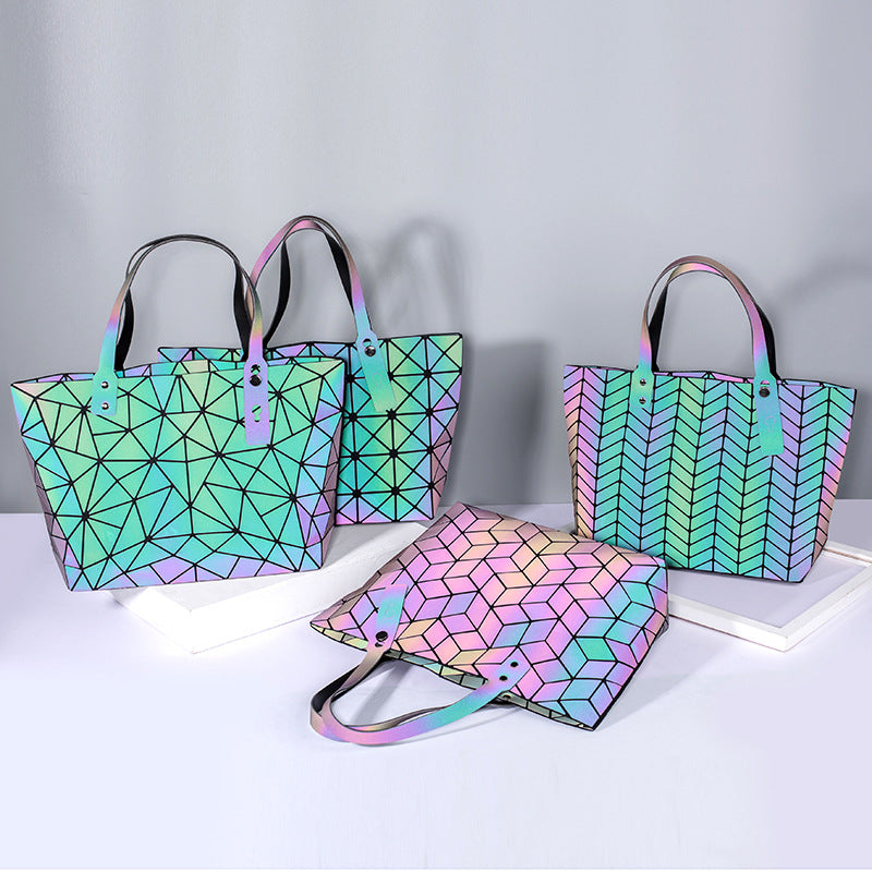 Variety Luminous Diamond Female Folding Laser Handbags
