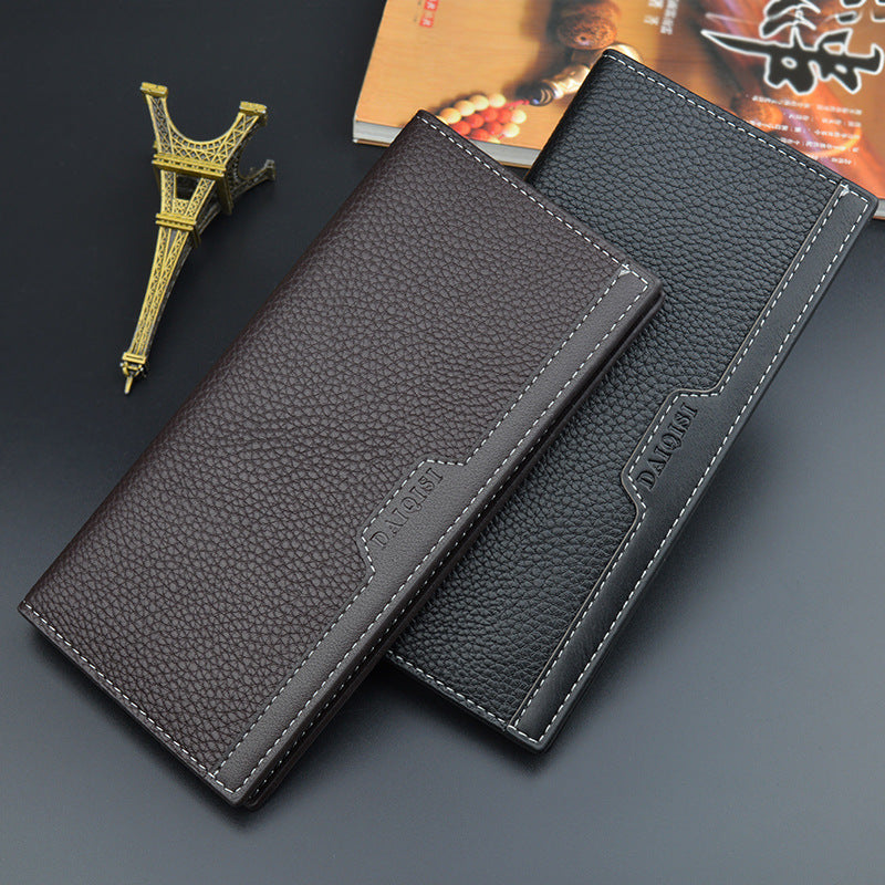 Men's Large Capacity Fashion Stitching Thin Soft Men's Wallet