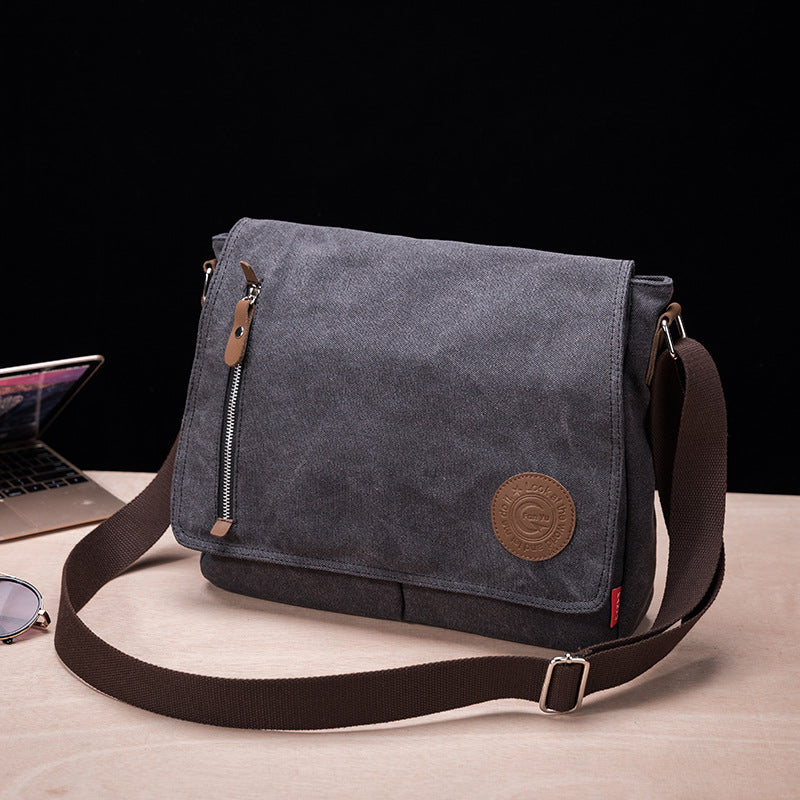 Men's Unique Beautiful Canvas Retro Poor Men's Shoulder Bags