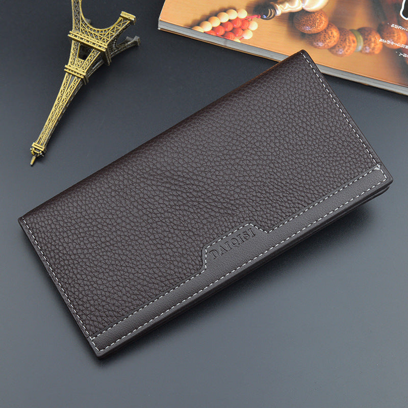 Men's Large Capacity Fashion Stitching Thin Soft Men's Wallet