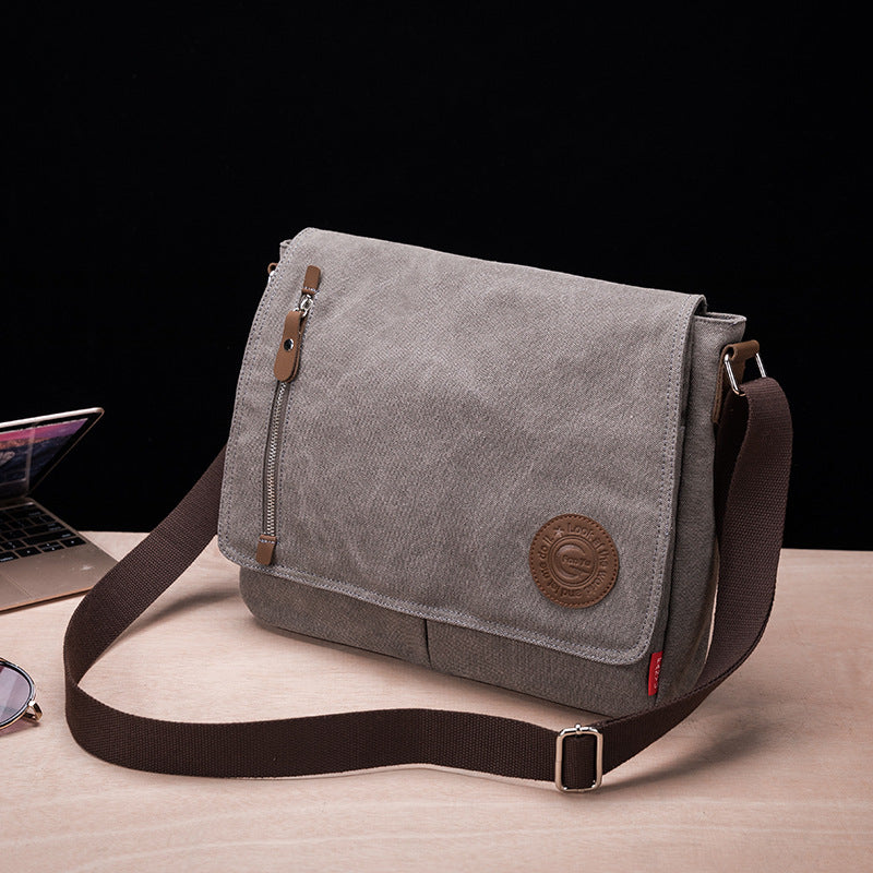 Men's Unique Beautiful Canvas Retro Poor Men's Shoulder Bags