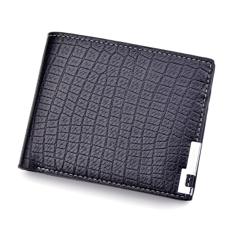 Men's Korean Style Multiple Slots Retro Crocodile Pattern Fashion Horizontal Soft Men's Wallet