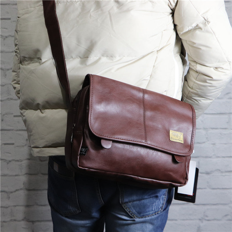 Men's Style Retro Soft Leather Trendy Fashion Men's Shoulder Bags