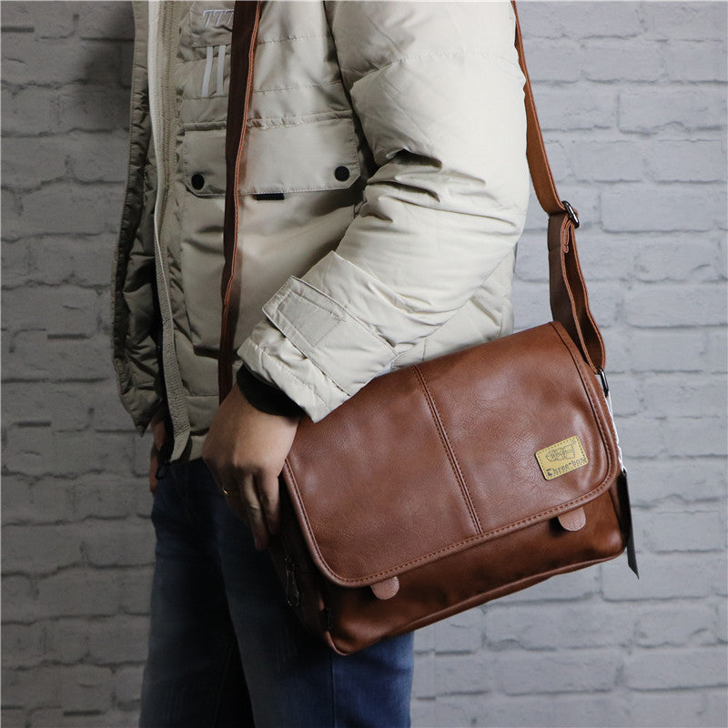 Men's Style Retro Soft Leather Trendy Fashion Men's Shoulder Bags