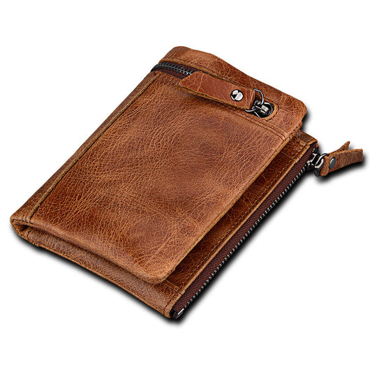 Men's Genuine Leather Swiping Crazy Horse Men's Wallets