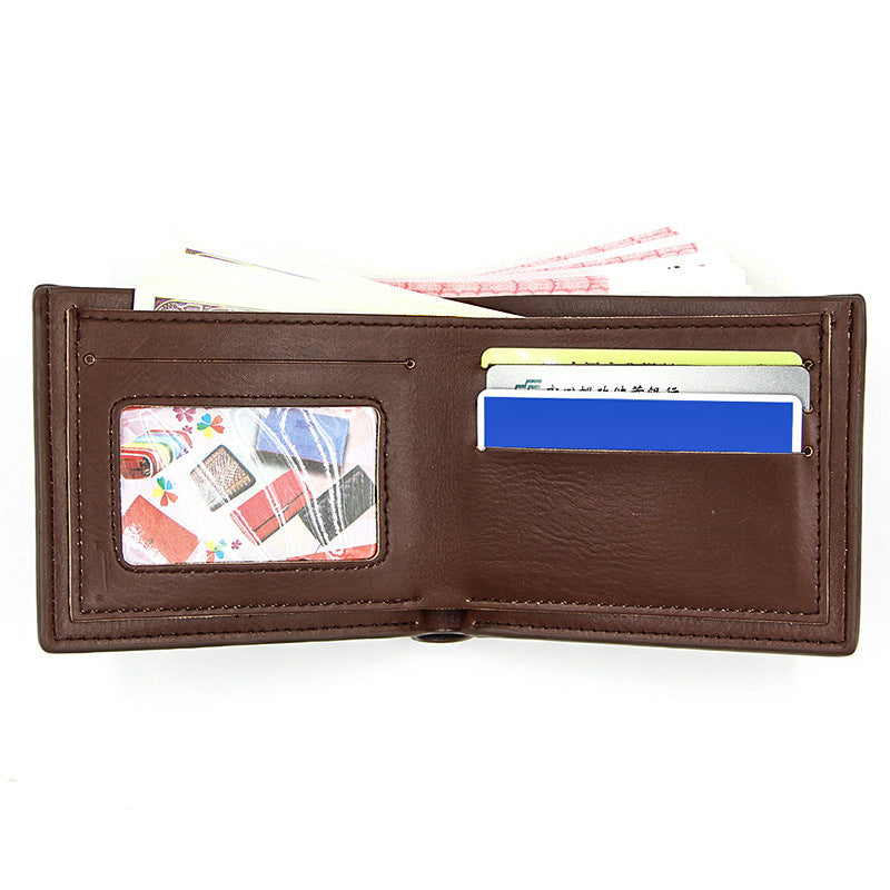 Men's Short Simple Solid Color Large Capacity Men's Wallet