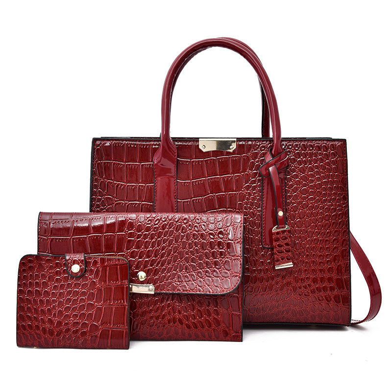 Women's Charming Crocodile Pattern Portable Embossed Shoulder Bags
