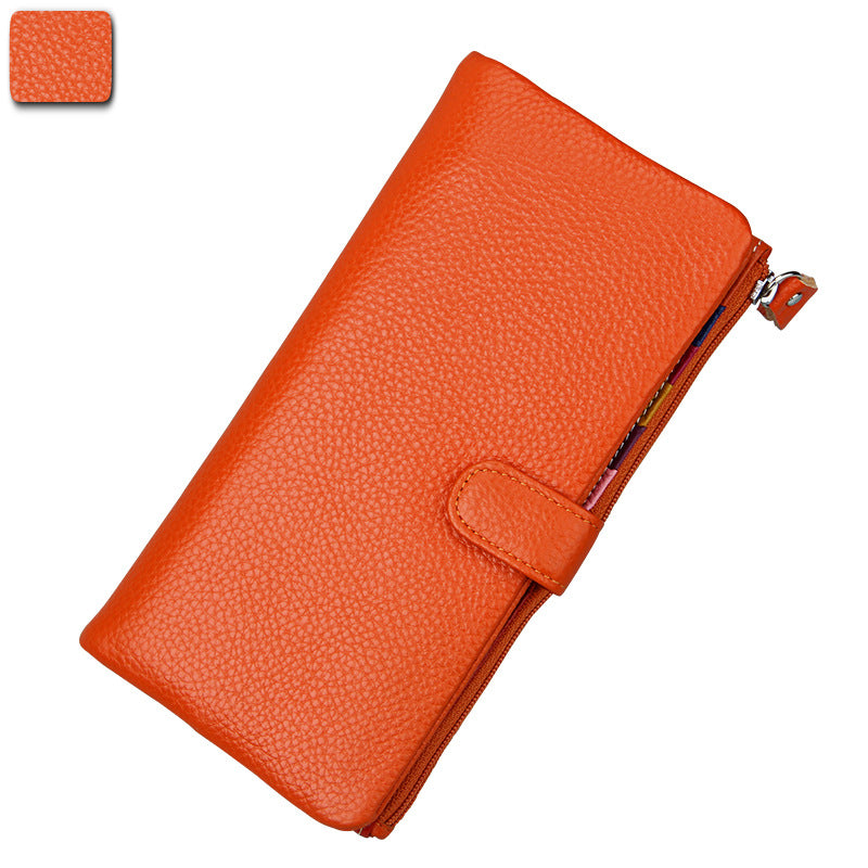 Women's Elegant Long First Layer Cowhide Ladies Wallets