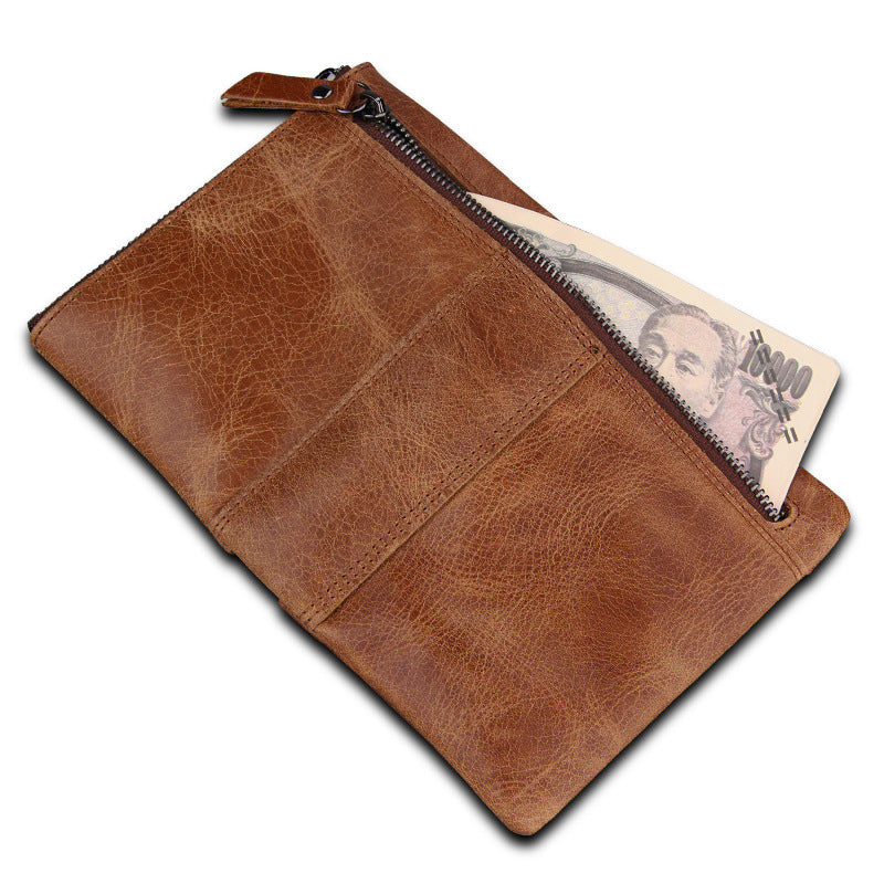 Men's Genuine Leather Swiping Crazy Horse Men's Wallets