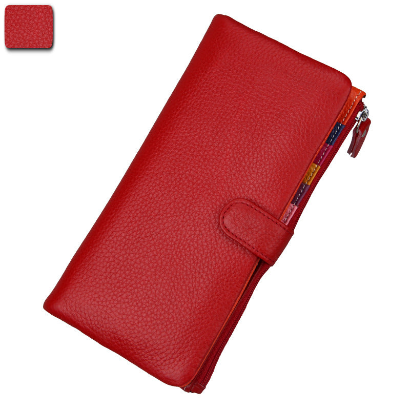 Women's Elegant Long First Layer Cowhide Ladies Wallets