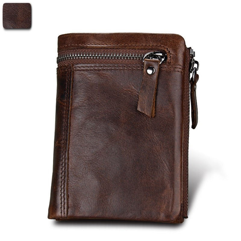 Men's Genuine Leather Swiping Crazy Horse Men's Wallets