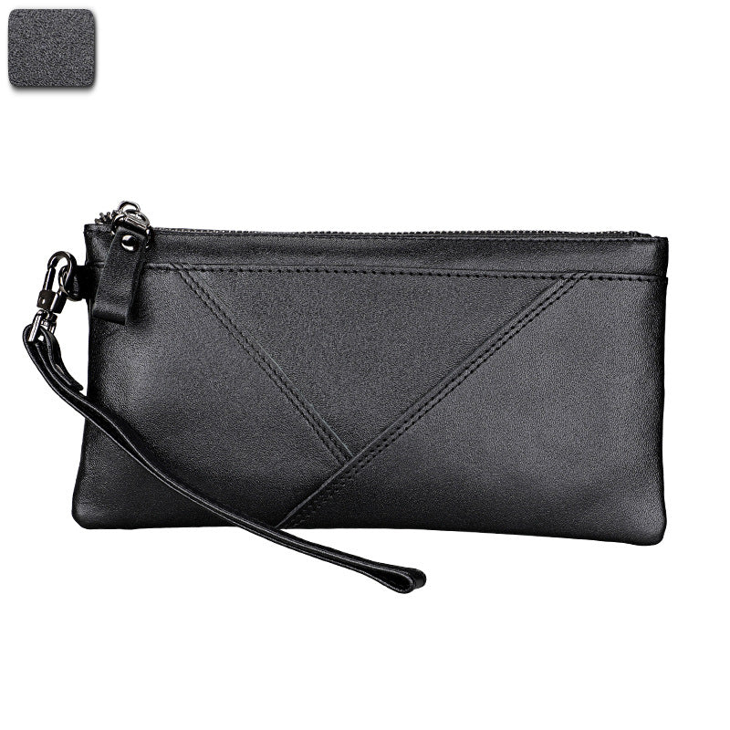 Men's Crazy Horse Leather Swiping Hand Color Men's Wallets