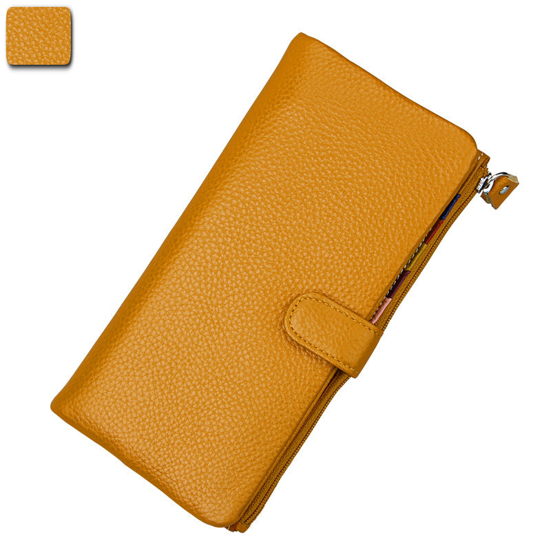 Women's Elegant Long First Layer Cowhide Ladies Wallets