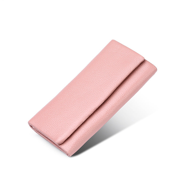 Women's Litchi Pattern Top Layer Cowhide Fashion Ladies Wallets