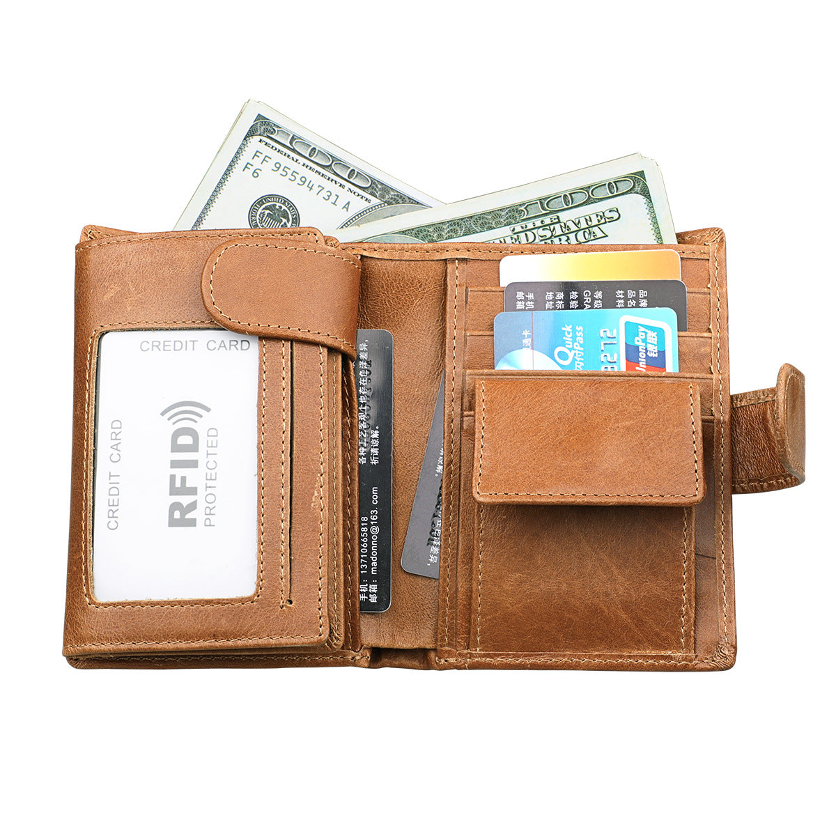 Men's Leather Multiple Slots Vintage Short Men's Wallets