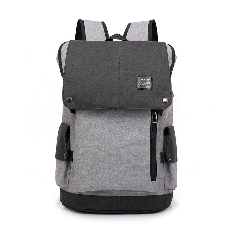 Men's Color Matching Korean Style College Charging Backpacks